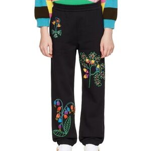 Stella McCartney kids 5Y black acorn embroidered black jogger sweatpants NWT